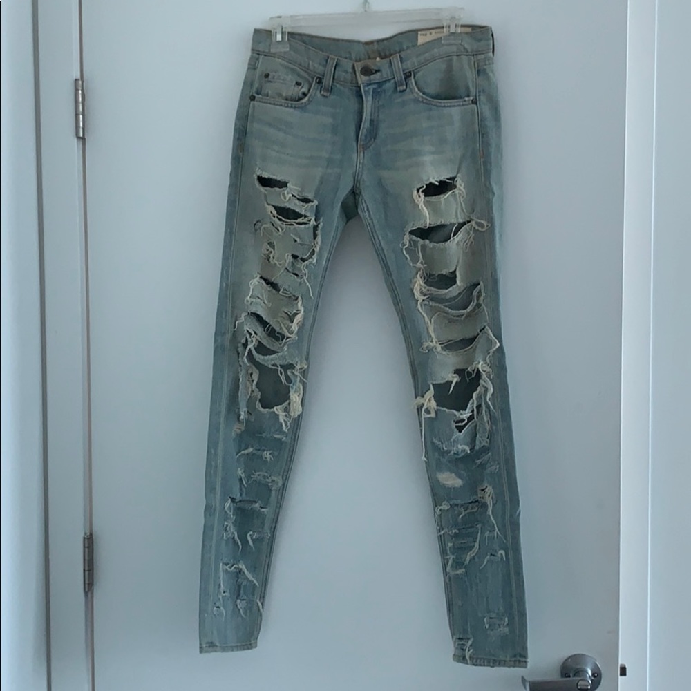 Rag and Bone distressed BF jeans 25